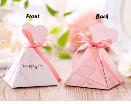 50 stuks Candy Box Baby Shower Gunsten Driehoekige Piramide Bruiloft Gunsten Box Bomboniera Feestartikelen: A