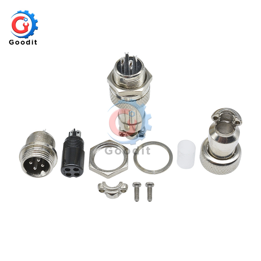1set GX12 GX16 2/3/4/5/6/7/8/9/10 Pin Male+Female 12mm 16mm Circular Aviation Socket Plug Wire Panel Connector with Plastic Cap
