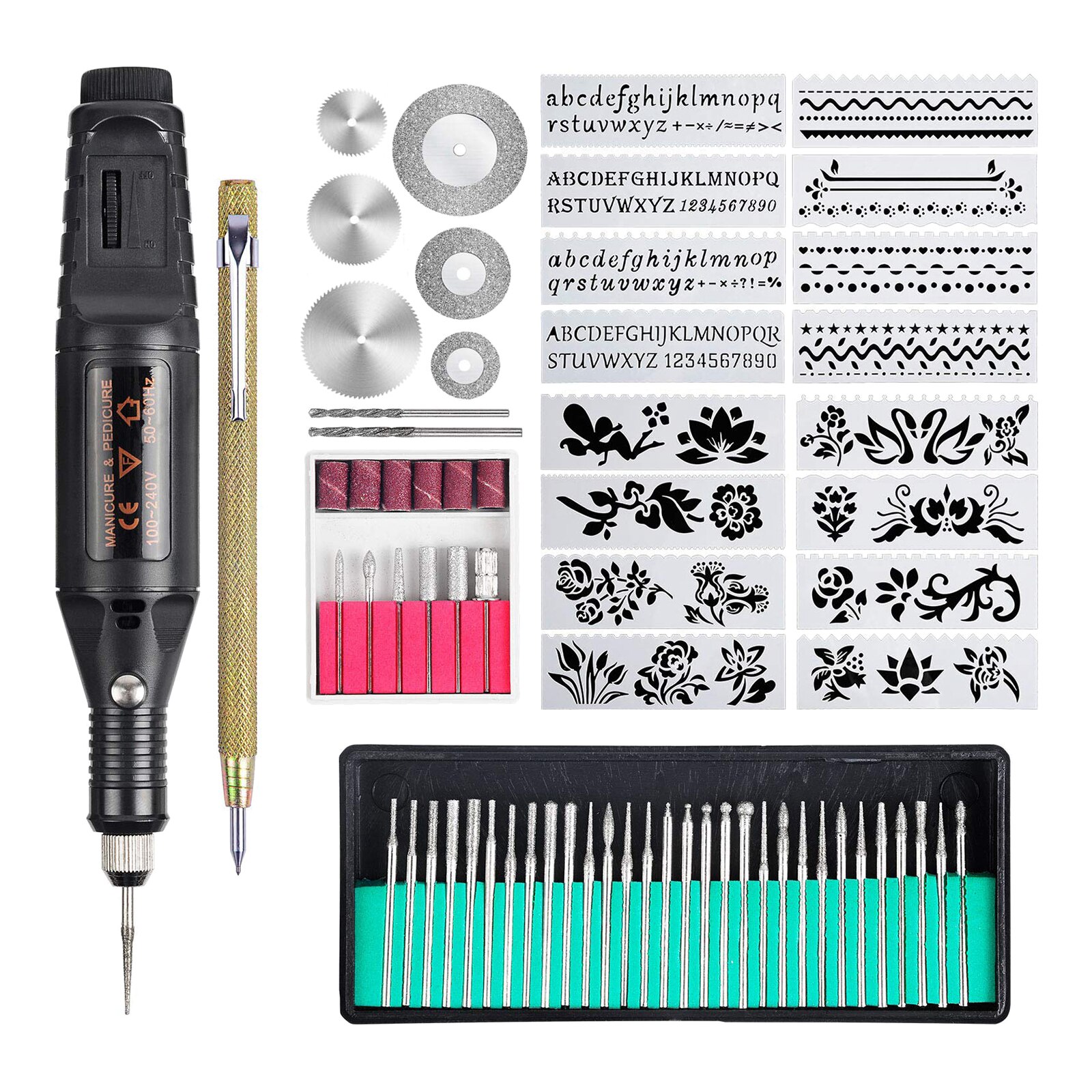 Engraving Tool Kit Electric Wired Micro Engraver Carving Etching Pen Stone Glass Wood Mini Engraver Glass Ceramic Palstic DIY