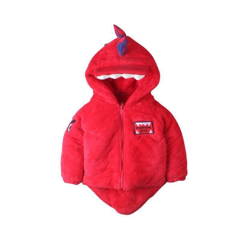 Children's Dinosaur Wool Cotton-padded Coat Warm Fleece Boys and Girls Clothes 1-7 Years Old Thickened Autumn/Winter Kids Coat