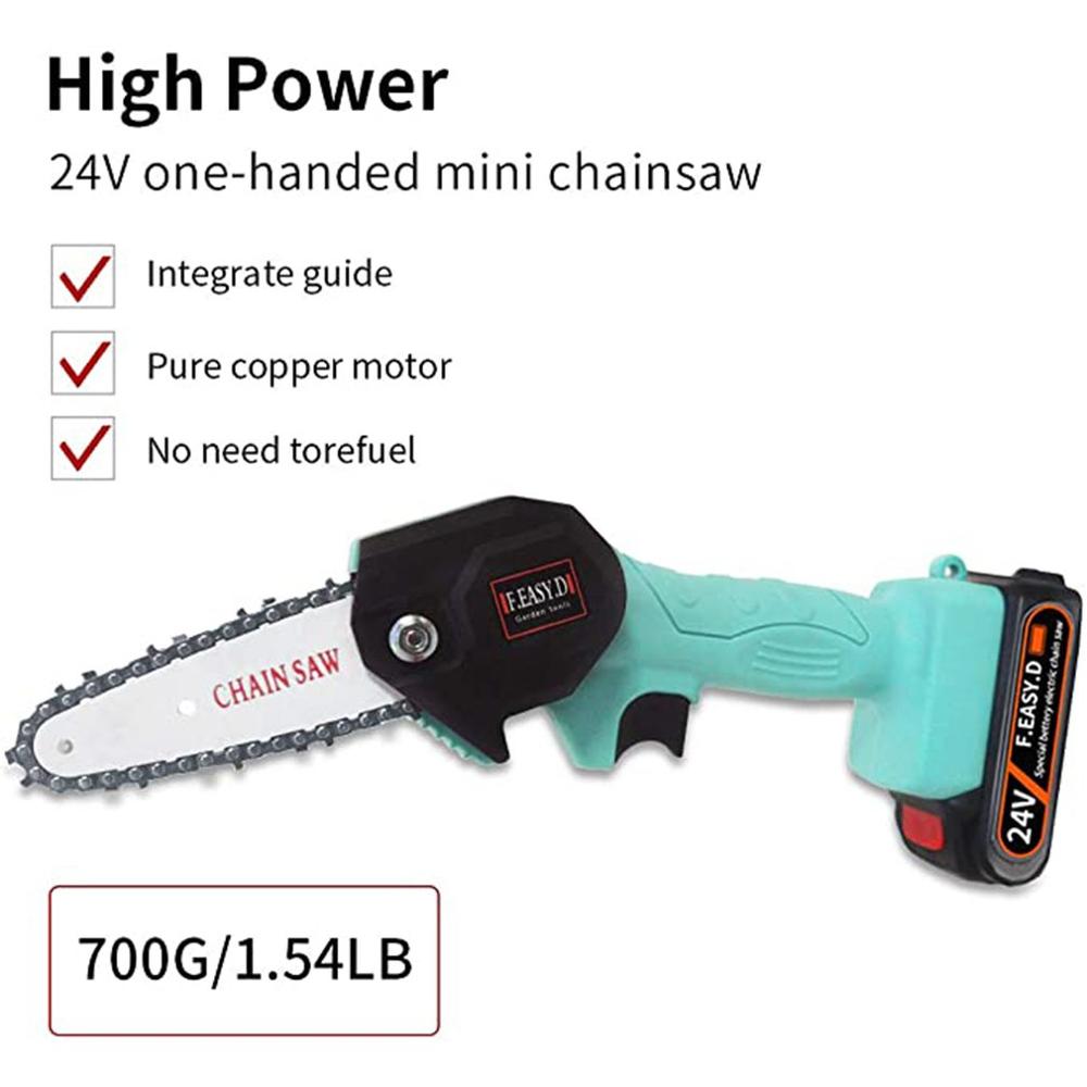 24V Portable Lithium Battery Electric Pruning Saw Rechargeable Small Electric Saws Woodworking Mini Garden Logging Electric Saw