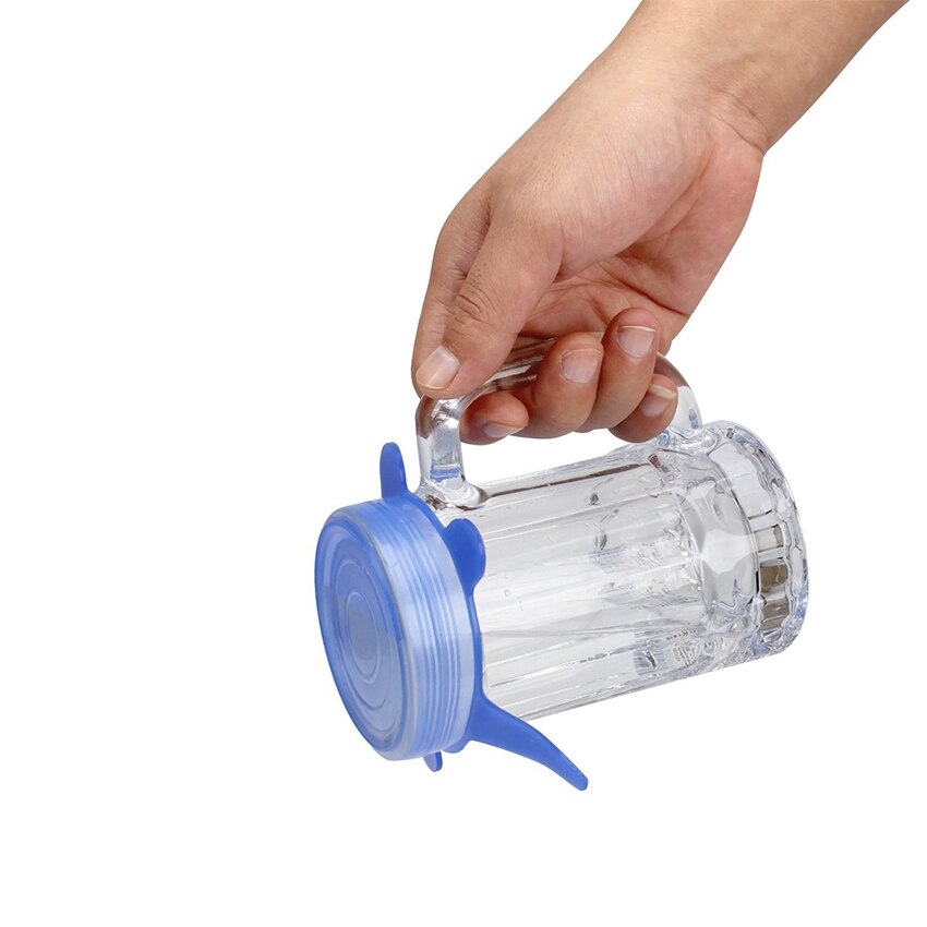 Couvercle de cuisson en Silicone 6 pièces/ensemble | Couvercles universels en Silicone, couvercle à aspiration extensible, casserole couvercle de casserole en Silicone, bouchon de couvercle de bol pour la maison