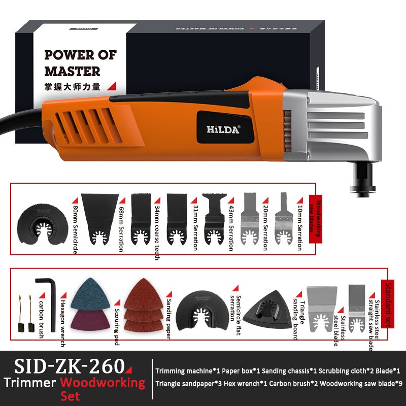 Rénovator – Kit d'outils multifonctions oscillants électriques, outils multiples, accessoires de scie électrique: Package C