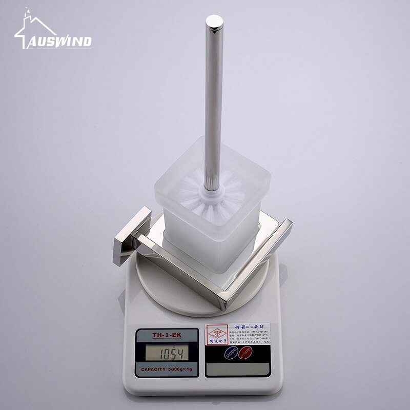 Moderne Wandmontage 304 Rvs Gepolijst Toiletborstel Houder met Glas Cup Badkamer Accessoires AU7-2