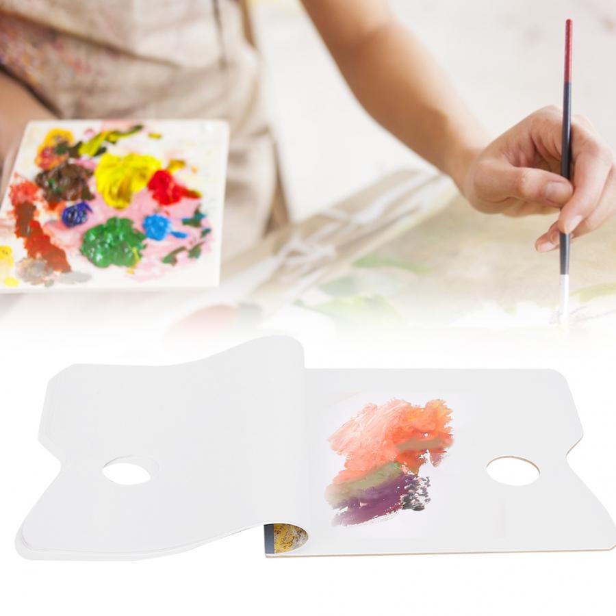 25 Sheets A4 Sized Disposable Palette Gouache Oil Painting Palette Pad White Paper for painting