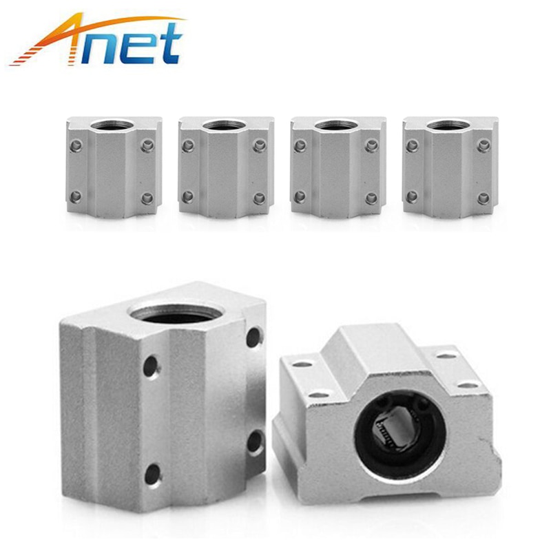 4PCS Anet SC8UU SCS8UU 8mm Motion Ball Bearing slider Block Bushing Linear Shaft 3D Printer Part