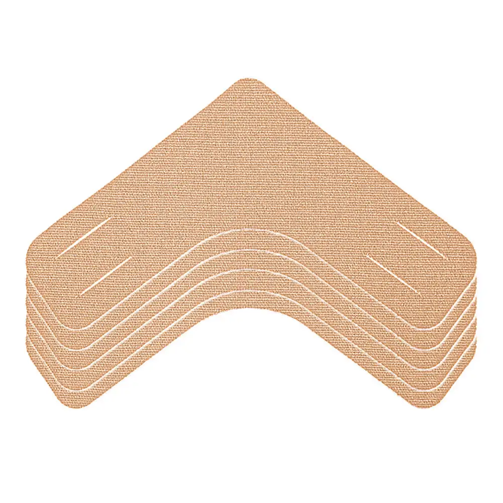 5 stks V-vormige Kinesiologie Tape Elastische Atletische Tape Ondersteunt & Beschermt Spieren, Knieën, Schouders & Fasciitis Plantaris voor Sport: Bruin