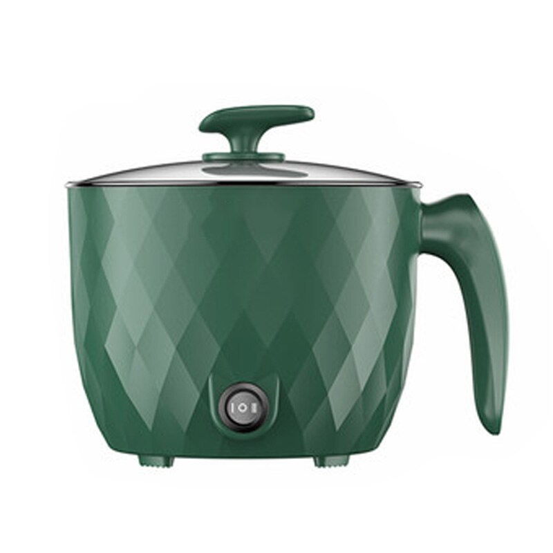 DMWD 220V Multifunctional Electric Cooker Heating Pan Electric Cooking Pot Machine Hotpot Noodles Rice Eggs Soup double Steamer: Dark green