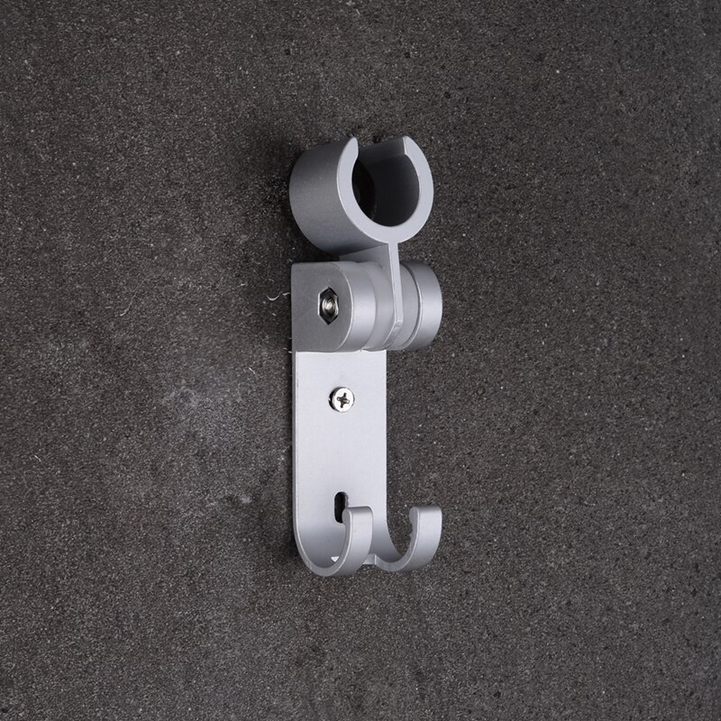 Brusehovedholdere sort / sølv aluminium brusebad holder perforeret vægmonteret justerbart tilbehør til brusebøjle