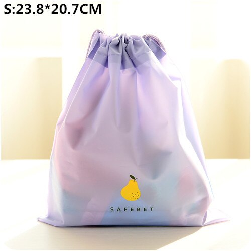 A Women Make Up Bag PVC Travel Girl coulisse Neceser articoli da toeletta borsa per cosmetici Organizer Set pennello asciugamano borsa custodia: Purple S