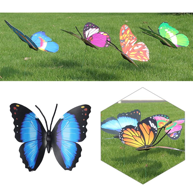 Simulation kunstig sommerfugl dekorationer havehave græsplæne gårdhave udendørs kunst ornamenter tilfældig farve