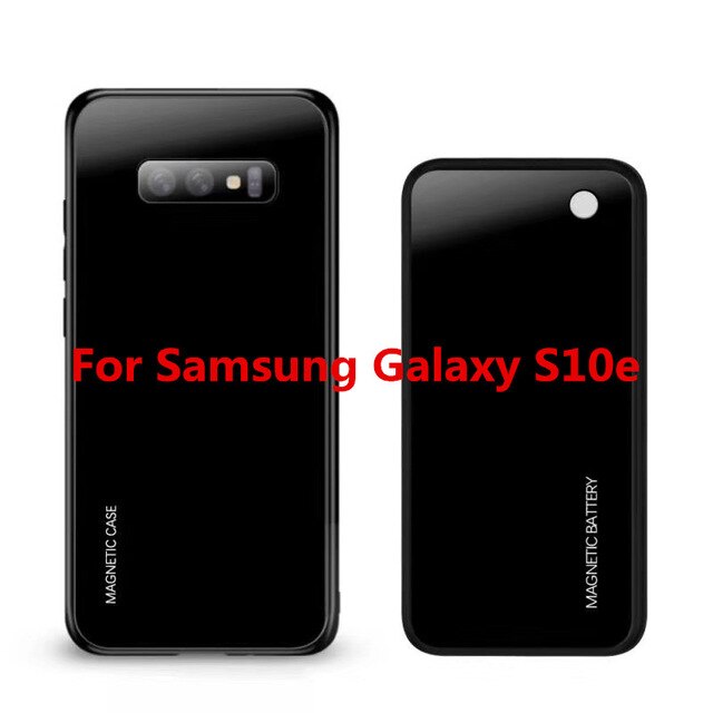 Hstnbveo batteriopladeretuier til samsung galaxy  s10 plus  s10e powerbank etui trådløs opladning magnetisk batteritaske til  s10: Sort til  s10e