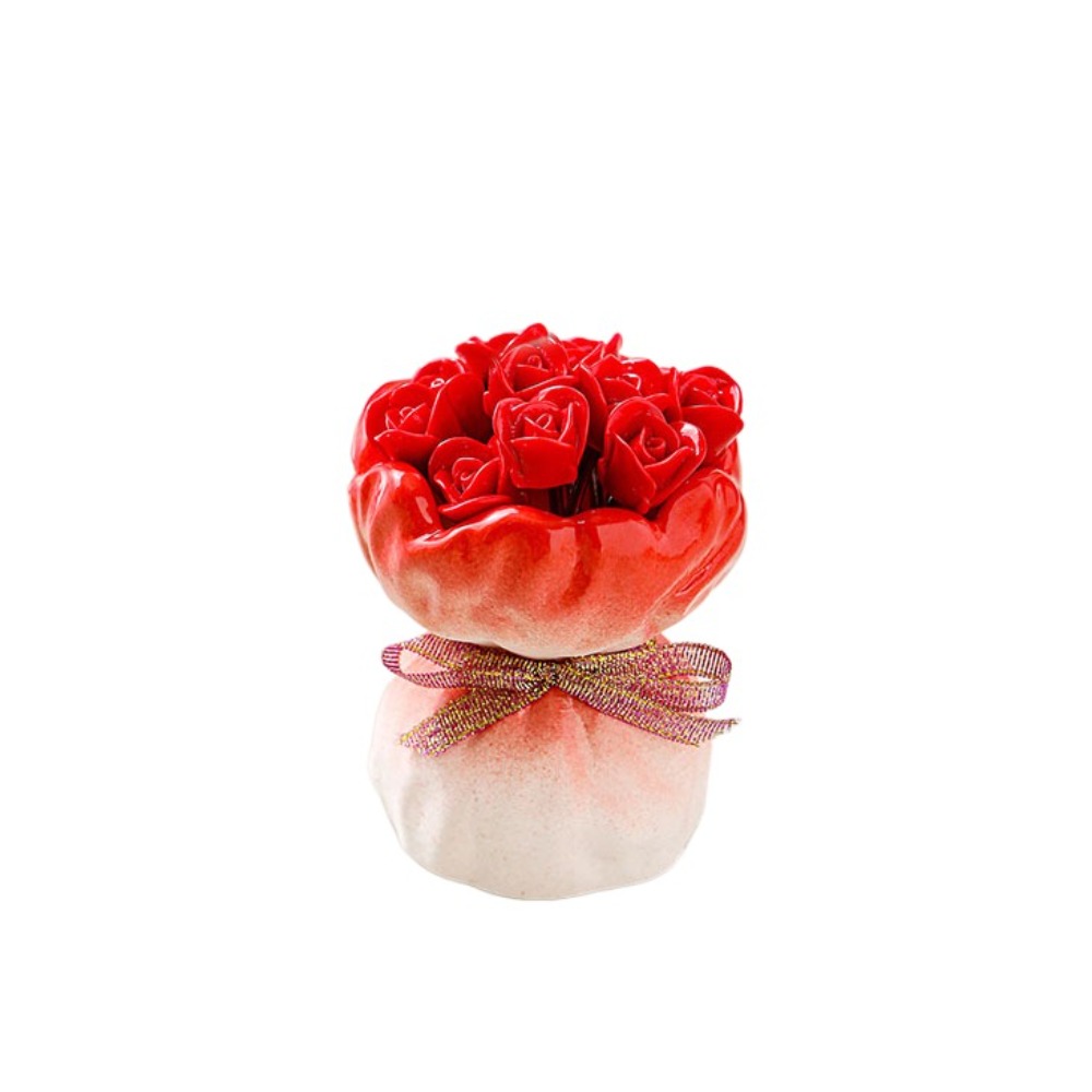 Roze keramische fruitvorkjes set in stijlvolle huishoudelijke keramische fruitvorkjes bonnetje pot decoratief: Groente