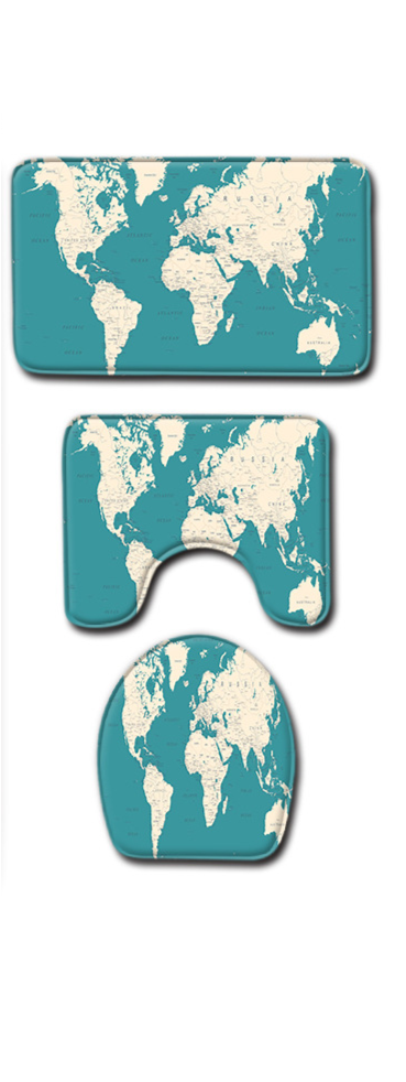 Classic World Map Pattern Shower Curtain Printing Bathroom Curtain Shower Wall-mounted Map Curtain World Map Shower Curtain: B3psc45x75cm