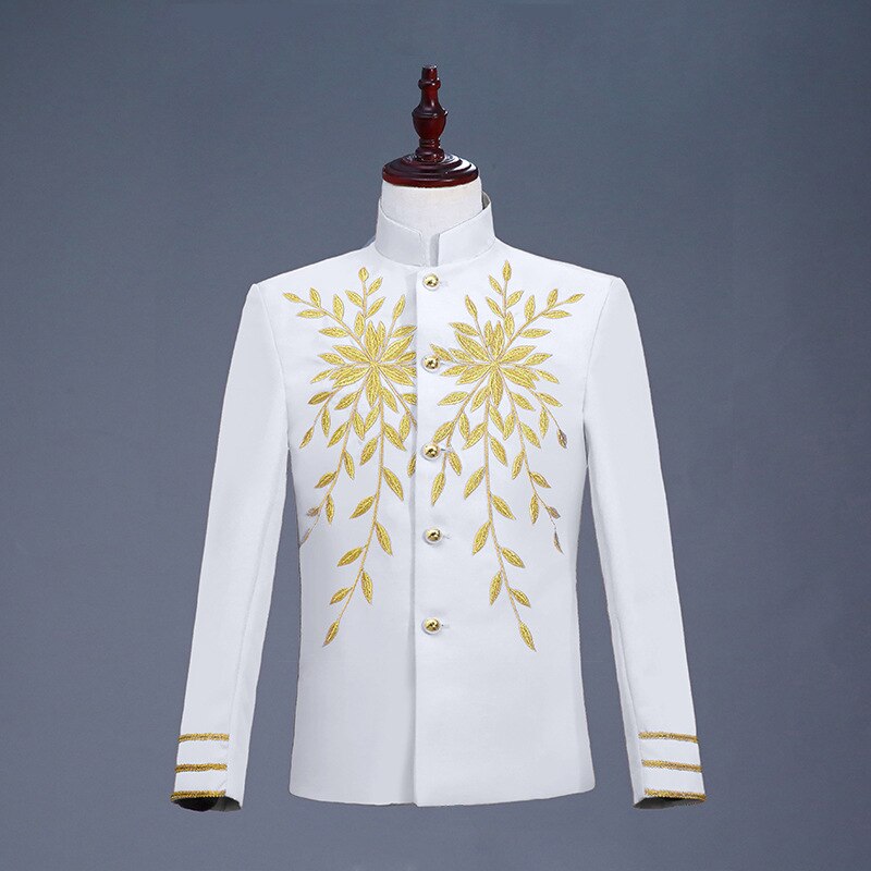 Men Suit Jacket Mandarin Collar Formal Blazer Stage Costumes For Singers Performance Mens Dress suits Jackets Clothes