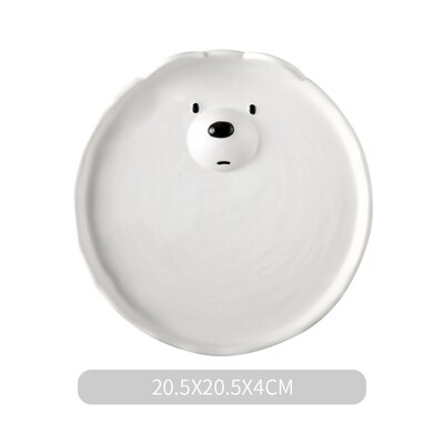 Ceramic Cartoon Plate Tableware Set Cute Girl Heart Bear Plate Home Personality Breakfast Japanese Dinnerware Set: Plate