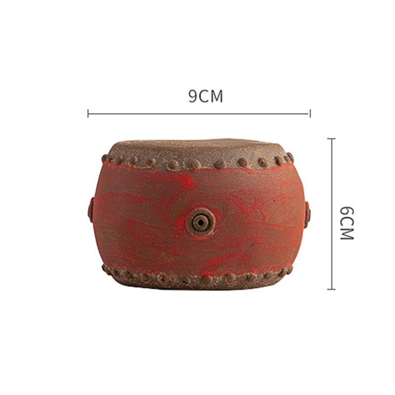 Tambour rouge vieux couvercle en céramique de pierre avec couvercle de Pot de sable violet avec ornements d&#39;animaux de thé Boutique peut soulever le tapis de thé: Cover Holder B