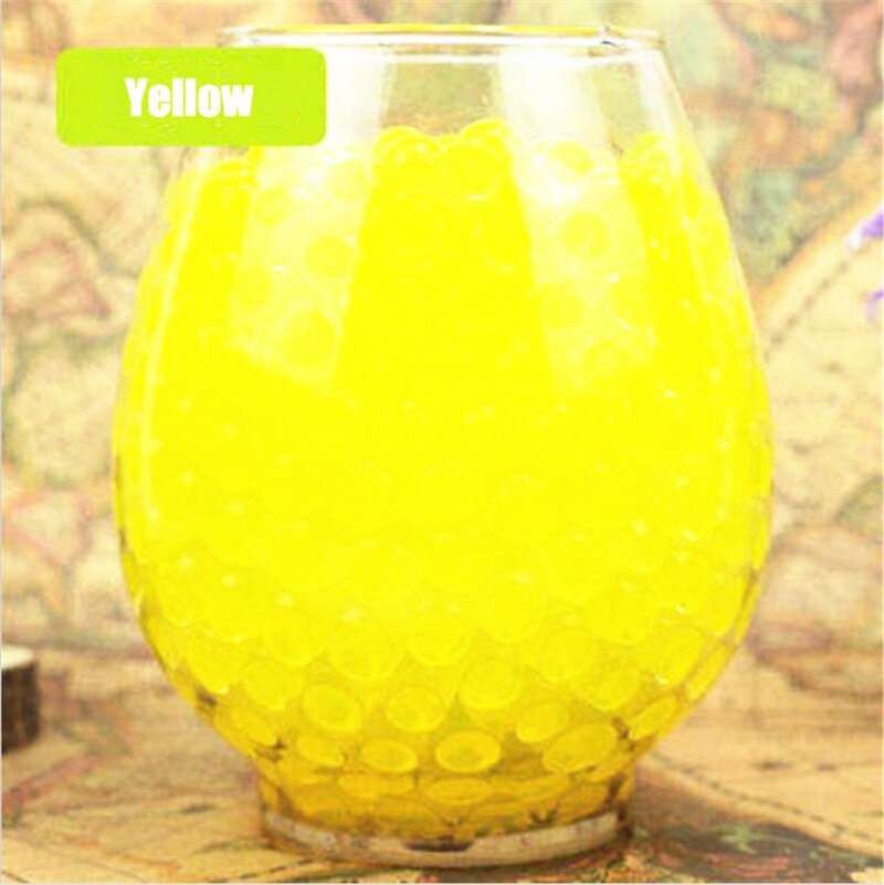Cuentas de agua de polímero de hidrogel para decoración de boda, bolas de agua para cultivo, decoración con macetas y barro para el hogar, 1000 Uds., 7zSH760: medium yellow