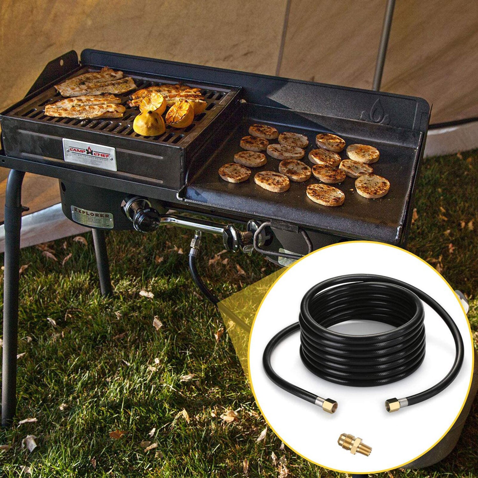 Propane Hose Portable Female Propane Quick connector Propane Refill Adapter Burner LPG Cylinder Hose Connector