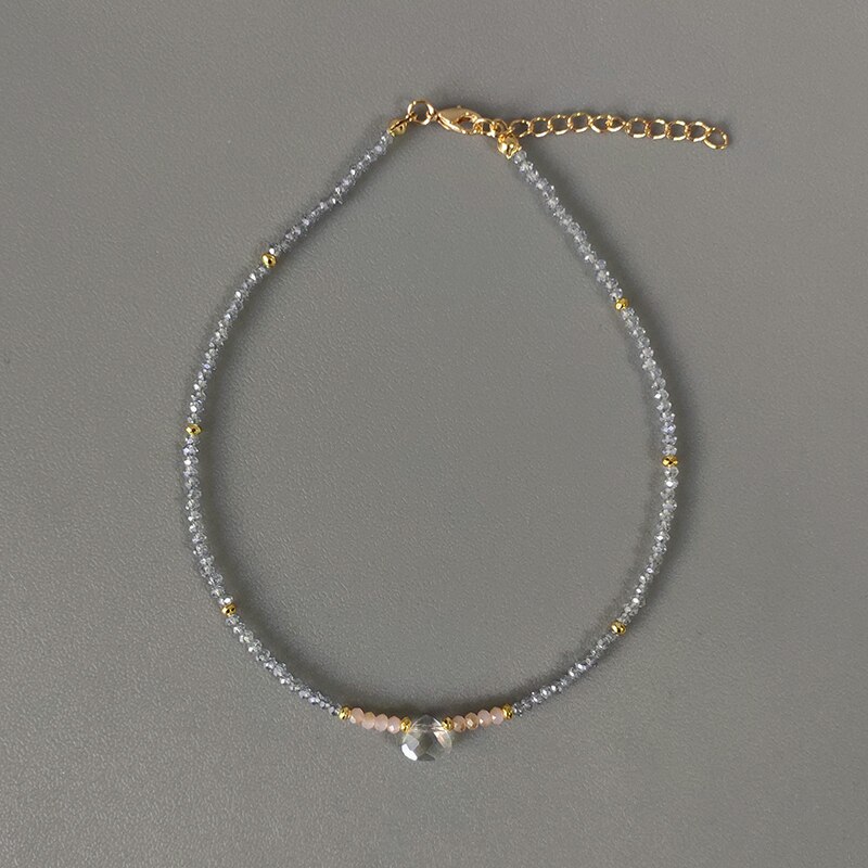 klassische 2mm kristall perlen halskette für frauen exquisit kleine hals Halsband handgemachte perlen schmuck: 2