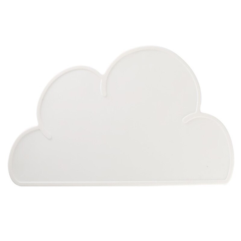 1Pc Cute Cloud Shape Placemat Kids Plate Mat Food Grade Silicone Table Pad Waterproof Pink/Blue Color: White