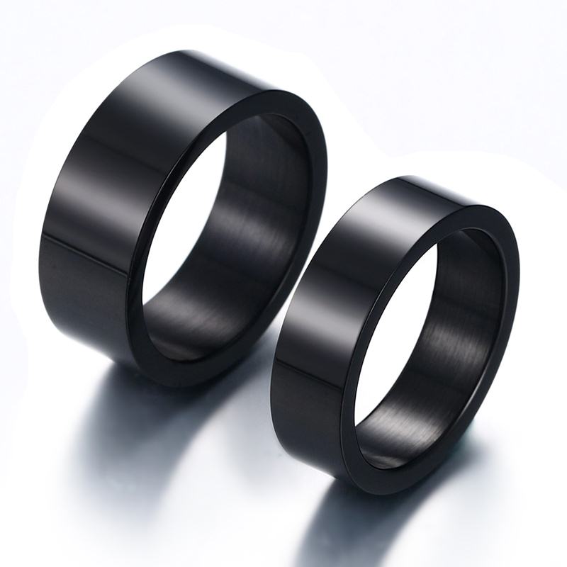 Vnox Black Stainless Steel Ring for His and Her Best Friend Promise Jewelry