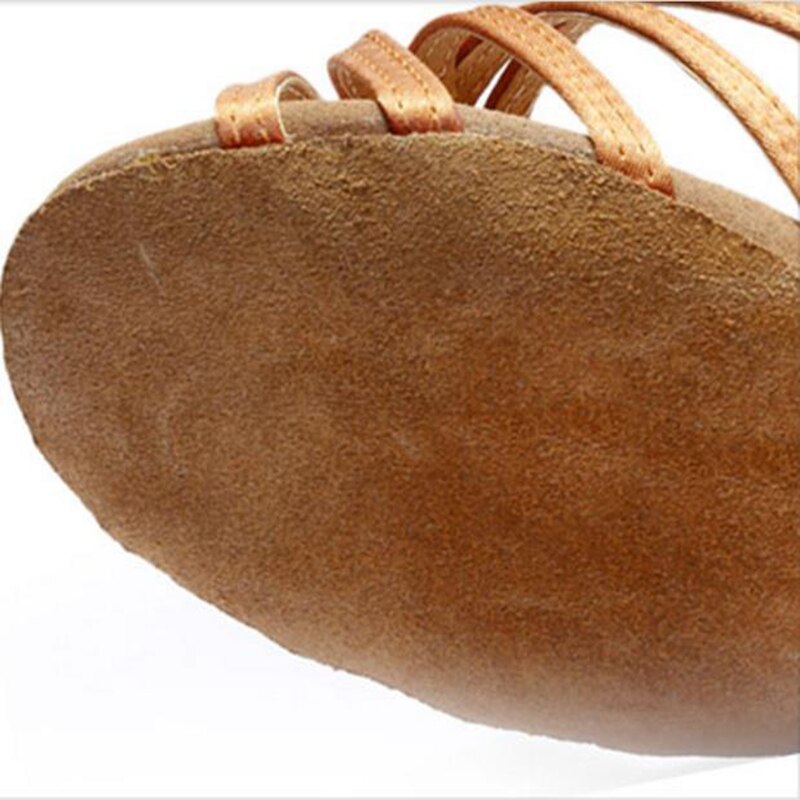 Vrouwen Latin Dans Schoenen Hoge Hakken Koeienhuid zachte bodem Black satin Sport schoen Latin Indoor Goedkope Meisje Beoefenen Grote Korting