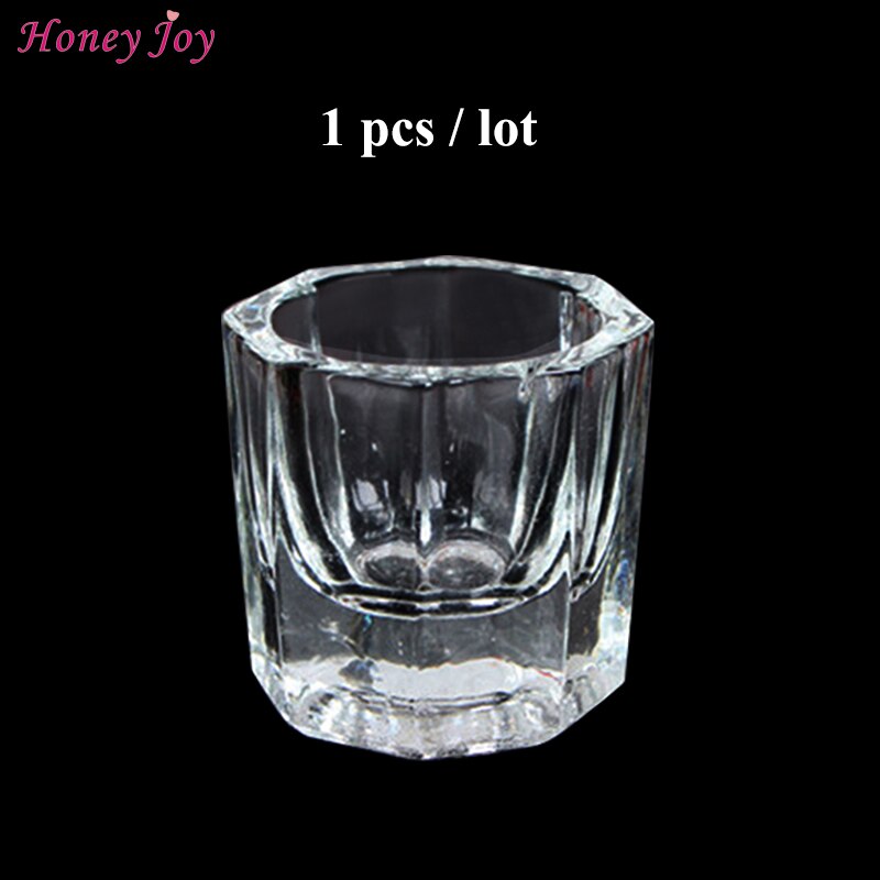 Honig Freude 1 teil/los Acryl Flüssigkeit Pulver Glas Dappen Gericht Kristall Glas Tasse Deckel Schüssel für Acryl Nagel Kunst ClearTransparent Bausatz: HJ-NAPB002-1pc