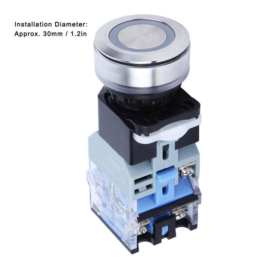 Push button switch, push button switch, industrial push button switch AC/DC24V, with light, with light control