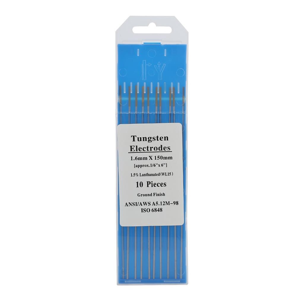 10 pièces/boîte de soudage lanthane 15 électrodes de tungstène WL TIG pour acier inoxydable alliage métallique soudage baguettes à souder ensemble basse température