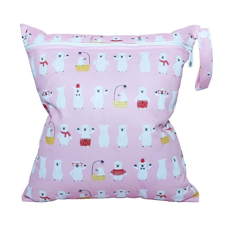 15 Kleuren Waterdichte Natte Zakken Digitale Print Luiertas Kan Wassen Urine Bag Mooie Animal Patroon Single Rits Luiertas: fendibaixiong