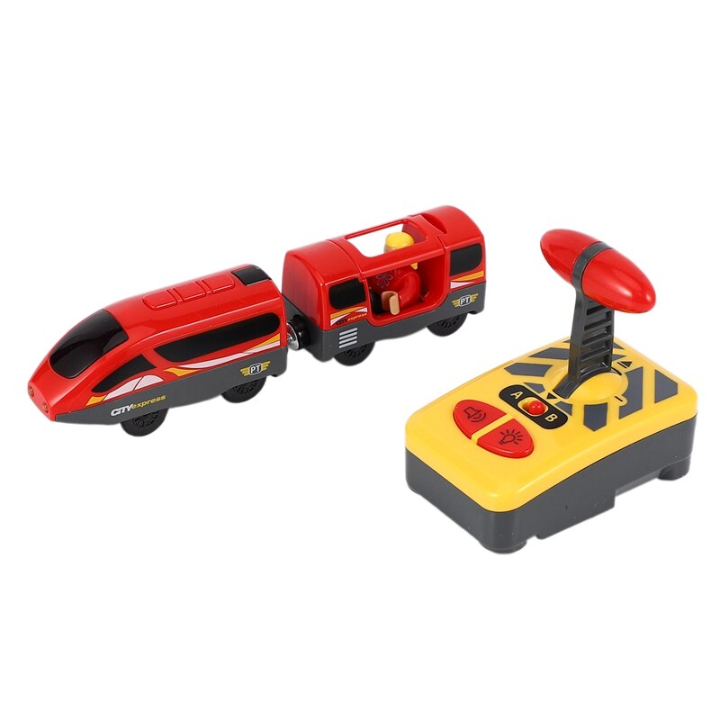 Mini Rc Auto Afstandsbediening Rc Elektrische Kleine Trein Speelgoed Set Kleine Treinen Speelgoed Aangesloten Met Houten Spoorlijn Interessante speelgoed