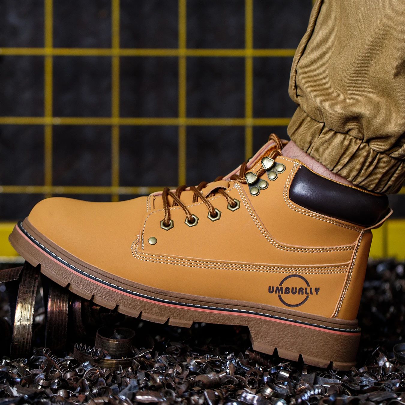 Arbeitsstiefel mit Stahlkappe, pannensichere Sicherheitsschuhe für Herren, rutschfeste, langlebige Wanderstiefel für den Bau im Freien