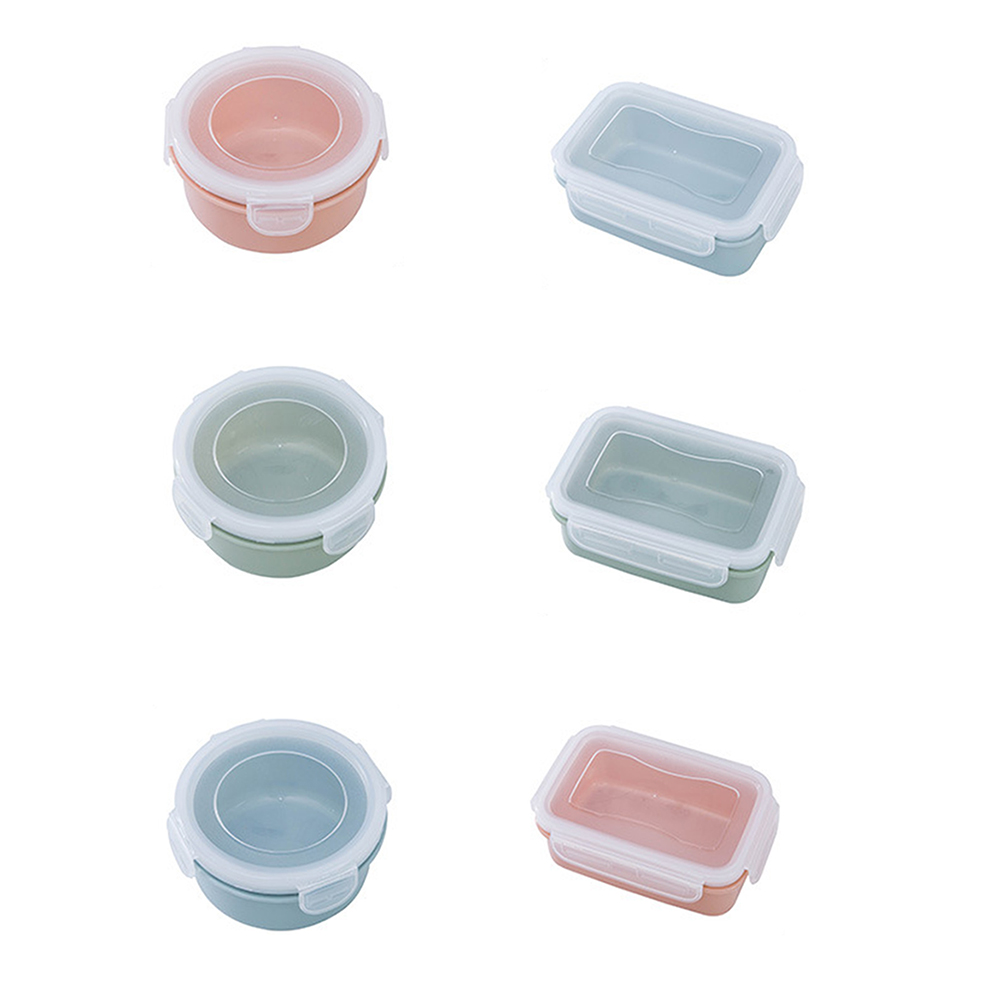 Mini matboks kjøleskap forseglet crisper boks rund firkantet plast korn sortering beholder lufttett forseglet lunsjboks