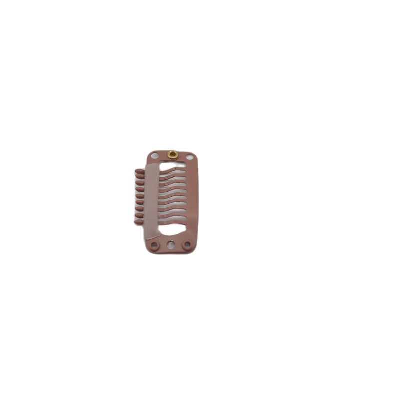 Peigne à 9 dents en acier inoxydable, Clip de perruque pour tissage/tissage à la Machine, accessoires d&#39;extensions de cheveux, 3.2cm, 50 pièces/sac: Light Brown