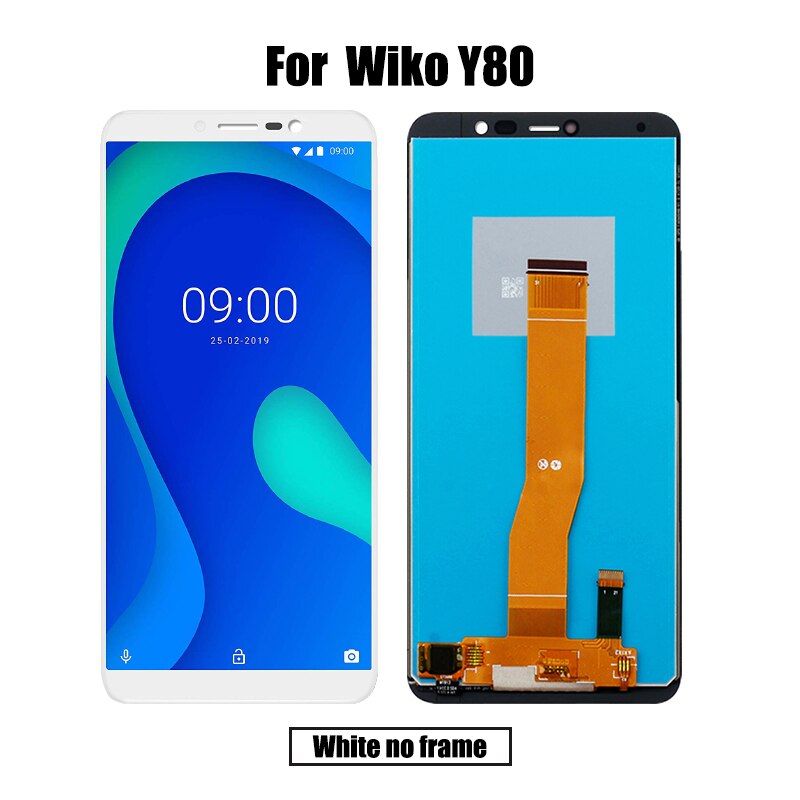 Originele Voor Wiko Y80 Lcd & Touch Screen Digitizer Met Frame Scherm Module Accessoires Montage Vervanging Gereedschap: White no frame