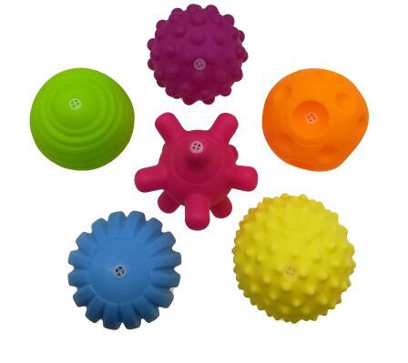 6 Stks/set Baby Speelgoed Bal Set Ontwikkelen Baby Tactiele Zintuigen Speelgoed Touch Hand Bal Speelgoed Baby Training Bal Massage zachte Bal: 6pcs hand ball