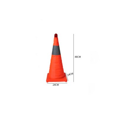 Collapsible Reflective Cone Highlighter Road Cone Rubber + Canvas Material Portable Transportation Facilities Durable: 24cm