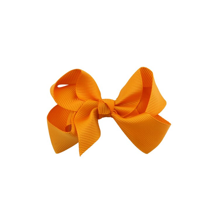 Små hårrosetter med hårspännen för flickor barn mini boutique slät knut band rosett hårnål hår accessoarer band rosett: A17 orange