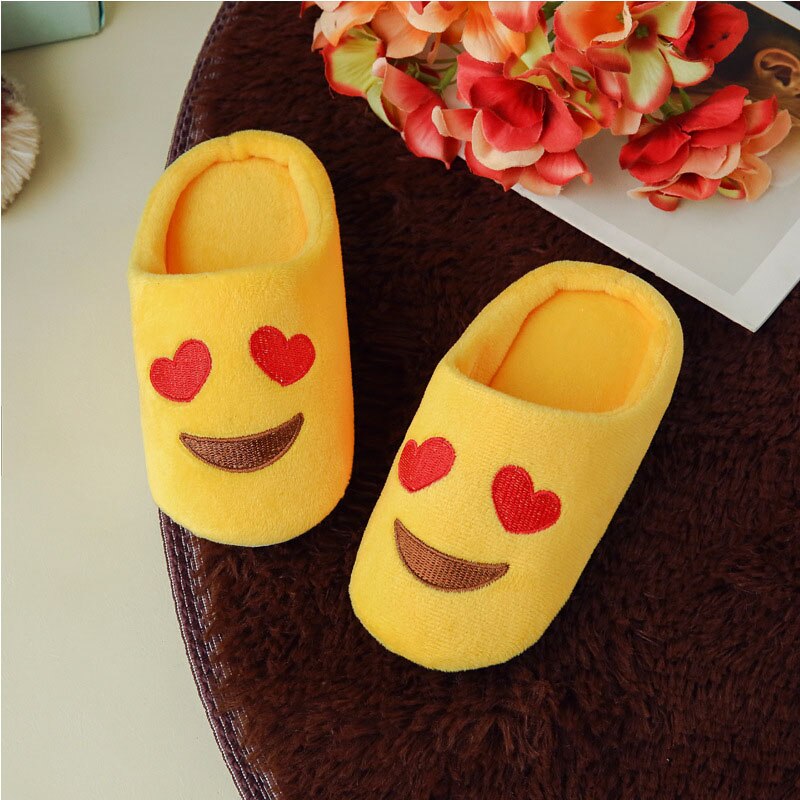 Pantufa infantil de algodão, chinelo de casa para meninos e meninas, rasteirinha engraçada e confortável para bebês dentro de casa: Heart / Insole 18cm
