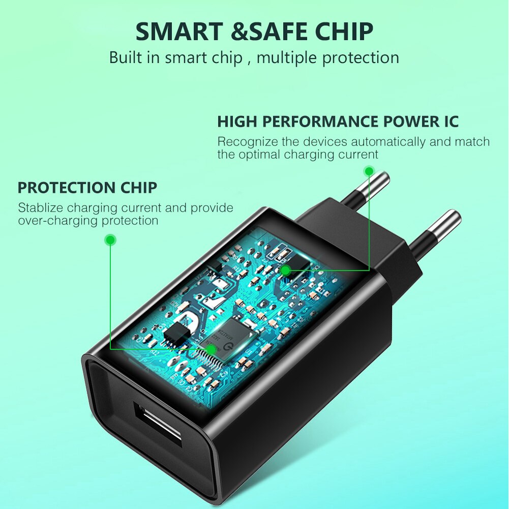 5V 3.5A/2.0A USB Phone Wall Charger Power Adapter EU Plug Universal With Cable for iPhone 13 12 Pro iPad Huawei Samsung