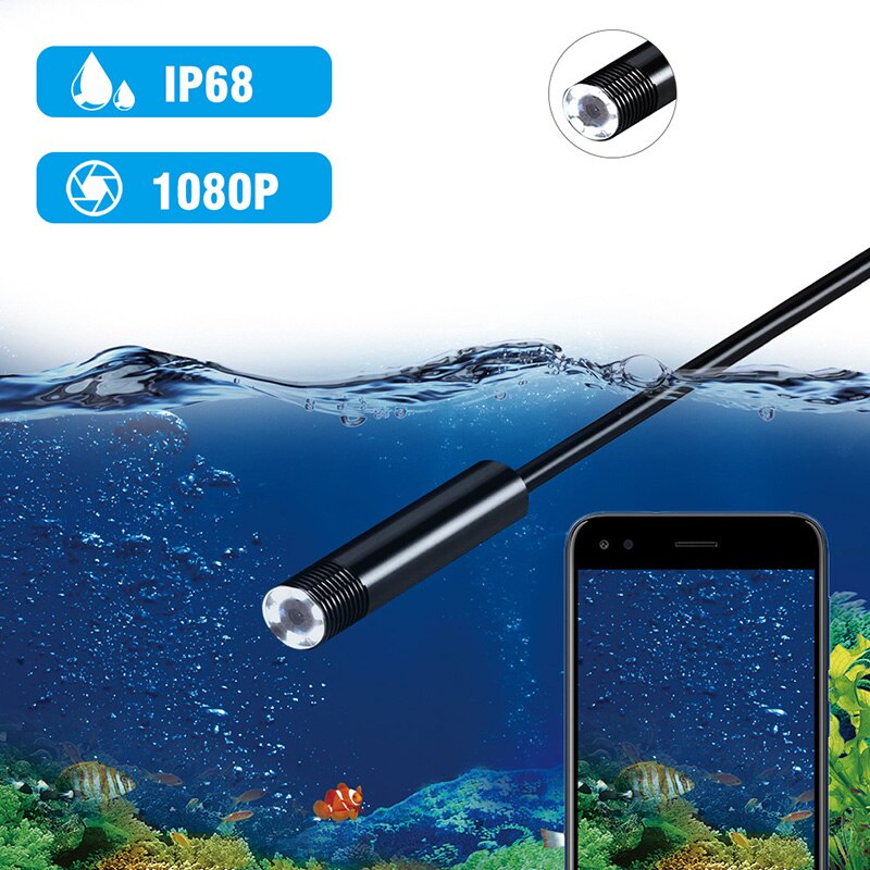 Newest 1080P USB Snake Dual Lens Inspection Camera 2.0 MP IP67 USB Type-C Endoscope with 8 LED for Samsung Huawei Xiaomi PC