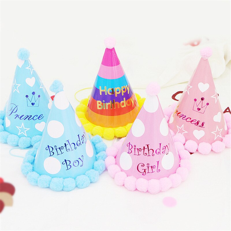 10pcs/set Birthday Festival Decorations Hat Paper Cap DIY Cone Hats Children Party Supplies Birthday Party Ornament 66: 10pcs random mixing