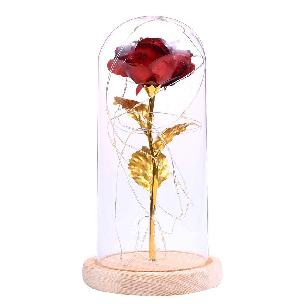 Eterna rosa flor a beleza e besta rosa em uma cúpula de vidro lâmpadas led decoração de casa casamento natal presente do dia dos namorados: ROXO