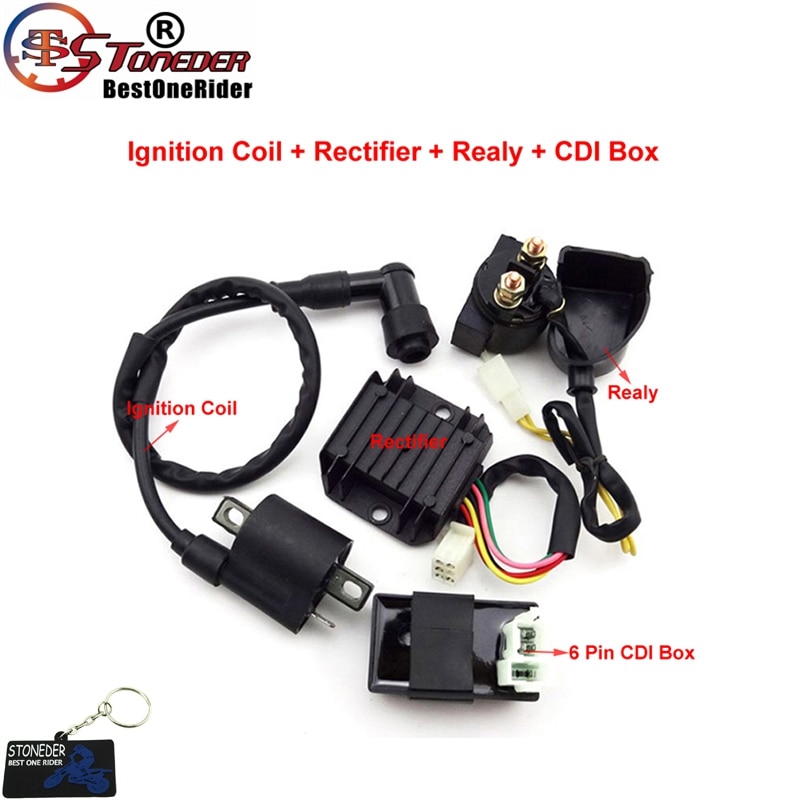 STONEDER Ignition Coil AC CDI Regulator Rectifier Relay for 150-250cc Chinese ATV Quad