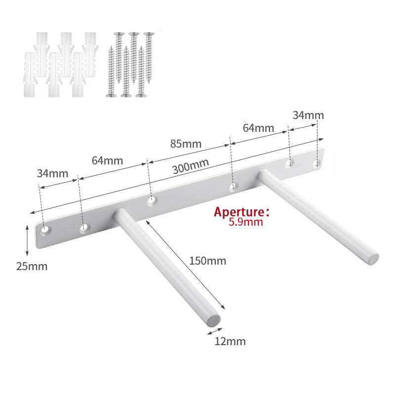 Heavy Duty Floating Shelf Bracket Blind Shelf Support Durable Solid Steel Hidden Brackets With Screws Wall Plugs: 2