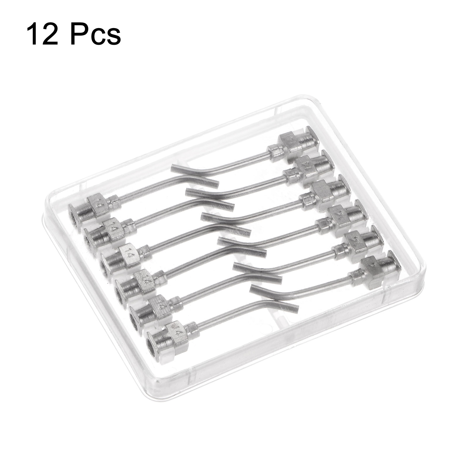 12 Uds agujas dispensadoras 14G 15G 16G 17G 18G 19G 20G 22G 24G 25G 26G 28G 30G 32G 34G 1 "aguas dobladas de punta roma con Luer Lock