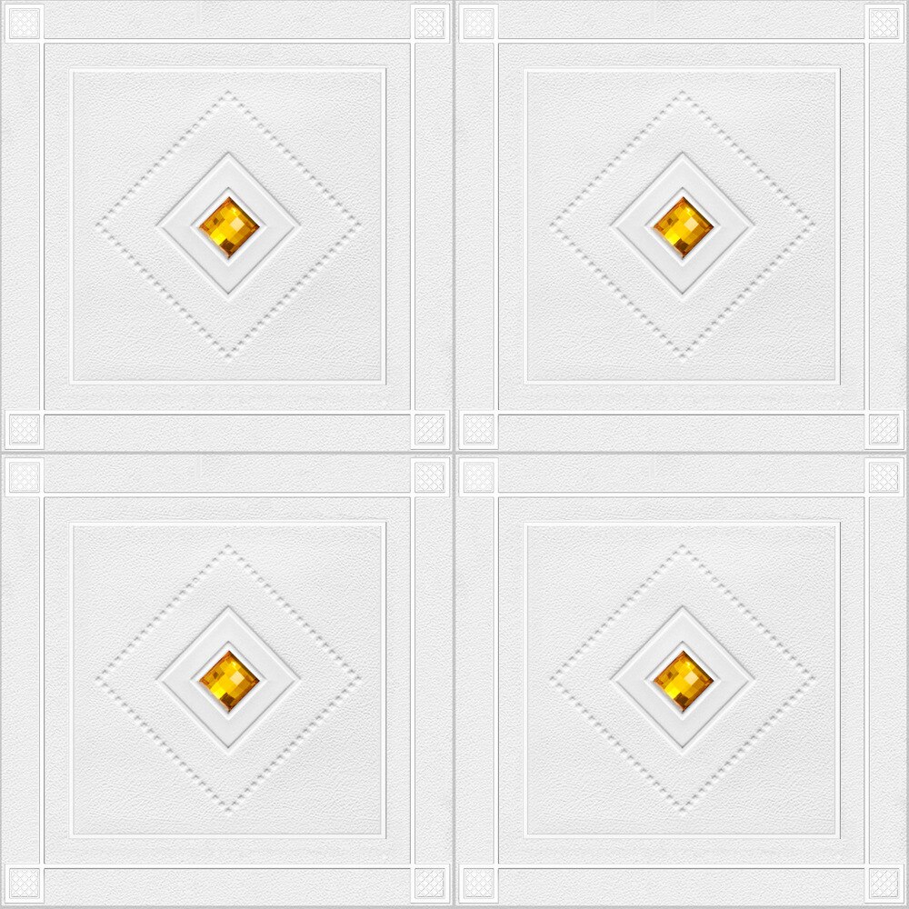 3D Tape Boor Behang Waterdichte En Vochtbestendige Plafond Slaapkamer Achtergrond: white with diamond