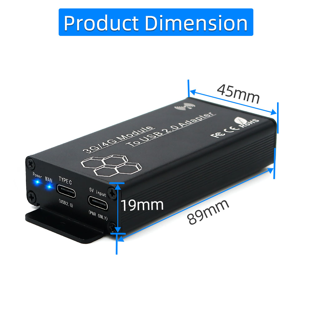 Mini Pcie Naar Usb Wifi Adapter USB2.0 Naar Type C Kabel Sim-kaartsleuf 5V Extra Power Ondersteuning Wwan/Lte/Gsm/Gps/Hspa/3G/4G Module