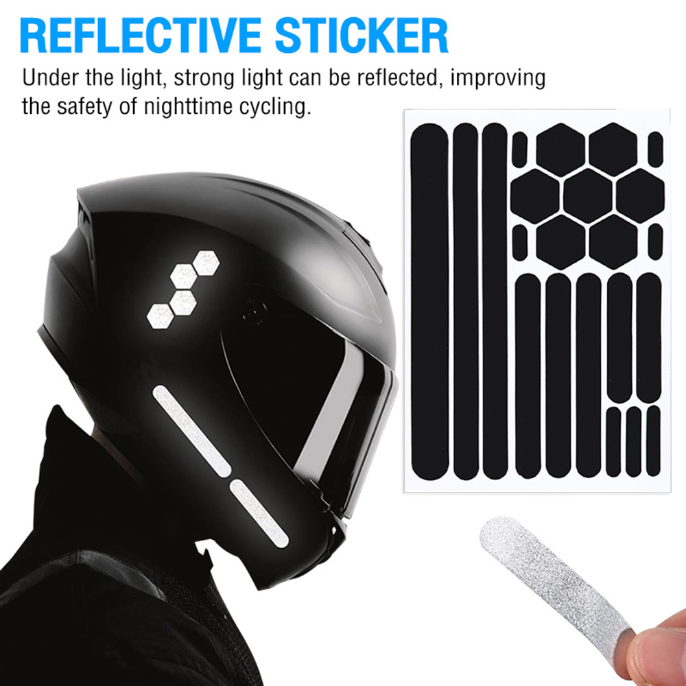Motorrad-Aufkleber Reflektierende Ausrügestochen reflektierende schwarze Aufkleber Moto Reflektieren des Band für Helm Autos Anhänger Fahrräder Prämie